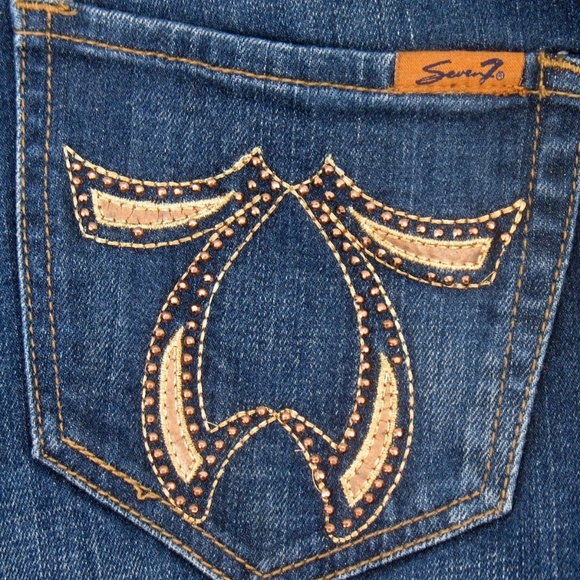 Seven7 Bootcut Jeans Embellished Pockets 31x32.5 - Picture 7 of 7